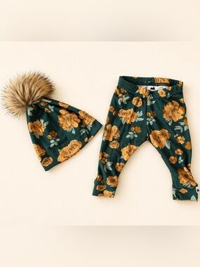 Little & Lively 0-3m baby girl set in ‘Secret Garden’ print - Baby bamboo set